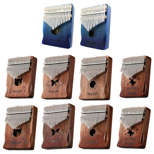 21 Tone Acacia Wood Thumb Piano Kalimba Musical Instruments(Coffee-Reindeer) by bashfashion