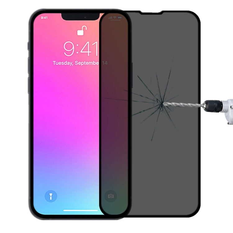 For iPhone 16e / 14 / 3 / 13 Pro Anti-peeping Plasma Oil Coated High Aluminum Wear-resistant Tempered Glass Film by bashfashion