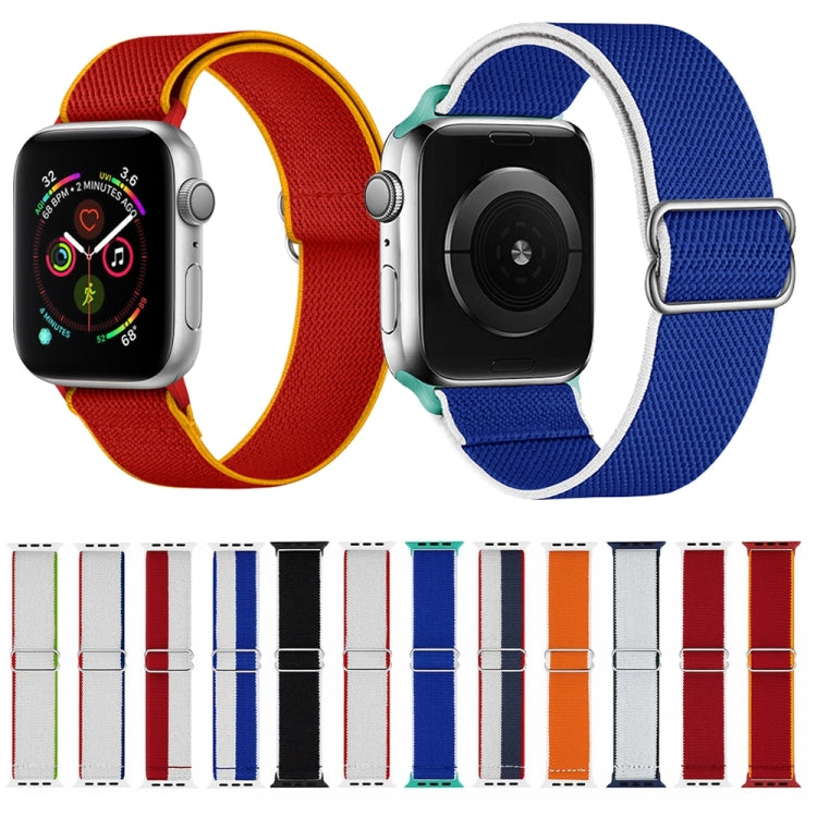 High Elastic Nylon Watch Band For Apple Watch Series 9&8&7 41mm / SE 3&SE 2&6&SE&5&4 40mm / 3&2&1 38mm(China) by bashfashion