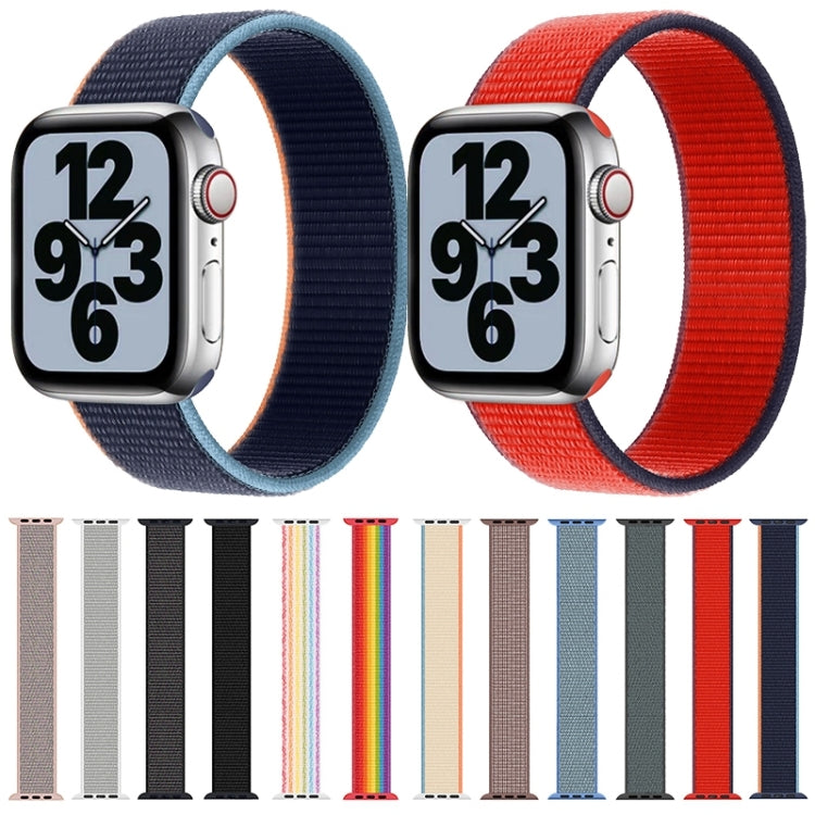 Single Lap Nylon Watch Band, Size: S 135mm For Apple Watch Series 9&8&7 41mm / SE 3&SE 2&6&SE&5&4 40mm / 3&2&1 38mm(Dark Navy Blue) by bashfashion