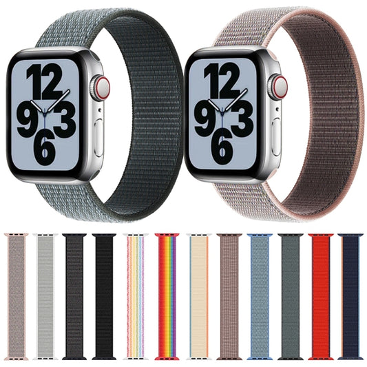 Single Lap Nylon Watch Band, Size: M 145mm For Apple Watch Series 9&8&7 41mm / SE 3&SE 2&6&SE&5&4 40mm / 3&2&1 38mm(Seven Colors) by bashfashion