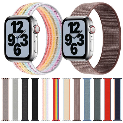 Single Lap Nylon Watch Band, Size: M 155mm For Apple Watch Ultra 49mm&Watch Ultra 2 49mm / Series 9&8&7 45mm / SE 3&SE 2&6&SE&5&4 44mm / 3&2&1 42mm(Smoky Purple) by bashfashion