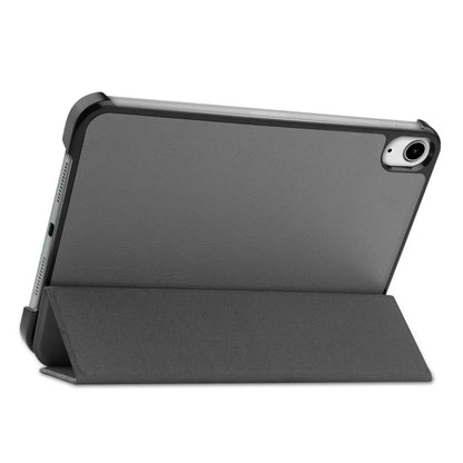 For iPad mini 6 / mini 2024 Custer Texture 3-Fold Holder Smart Leather Tablet Case(Grey) by bashfashion