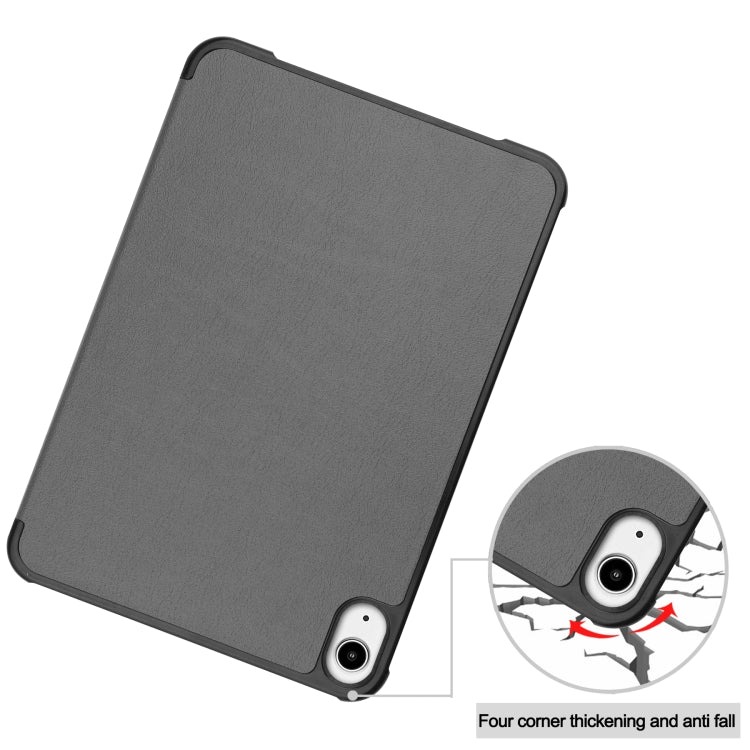 For iPad mini 6 / mini 2024 Custer Texture 3-Fold Holder Smart Leather Tablet Case(Grey) by bashfashion