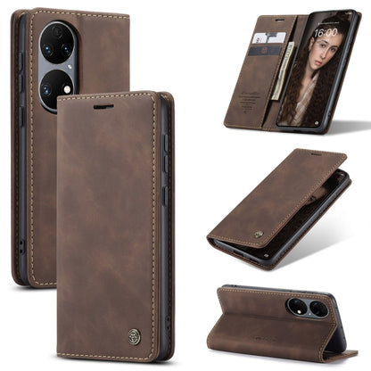 CaseMe 013 Multifunctional Horizontal Flip Leather Case with Holder & Card Slot & Wallet For Huawei P50(Coffee) by CaseMe