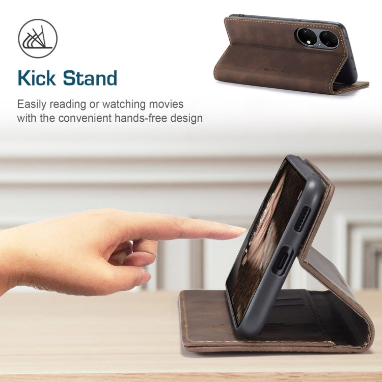 CaseMe 013 Multifunctional Horizontal Flip Leather Case with Holder & Card Slot & Wallet For Huawei P50(Coffee) by CaseMe