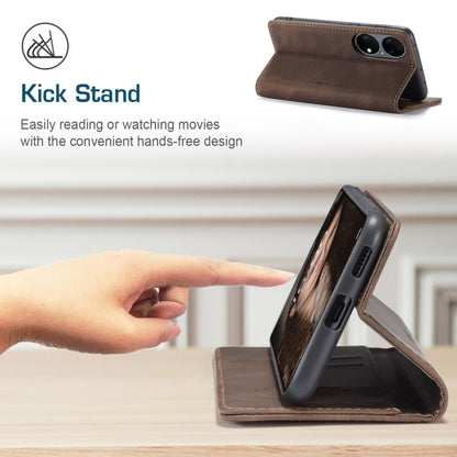 CaseMe 013 Multifunctional Horizontal Flip Leather Case with Holder & Card Slot & Wallet For Huawei P50(Coffee) by CaseMe