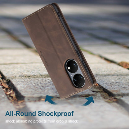 CaseMe 013 Multifunctional Horizontal Flip Leather Case with Holder & Card Slot & Wallet For Huawei P50(Coffee) by CaseMe