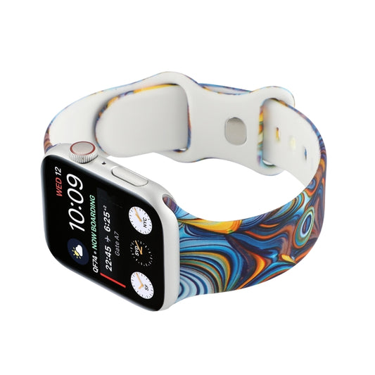 8-buckle Printed Strap Watch Band For Apple Watch Ultra 49mm&Watch Ultra 2 49mm / Series 9&8&7 45mm / SE 3&SE 2&6&SE&5&4 44mm / 3&2&1 42mm(Blue) by bashfashion