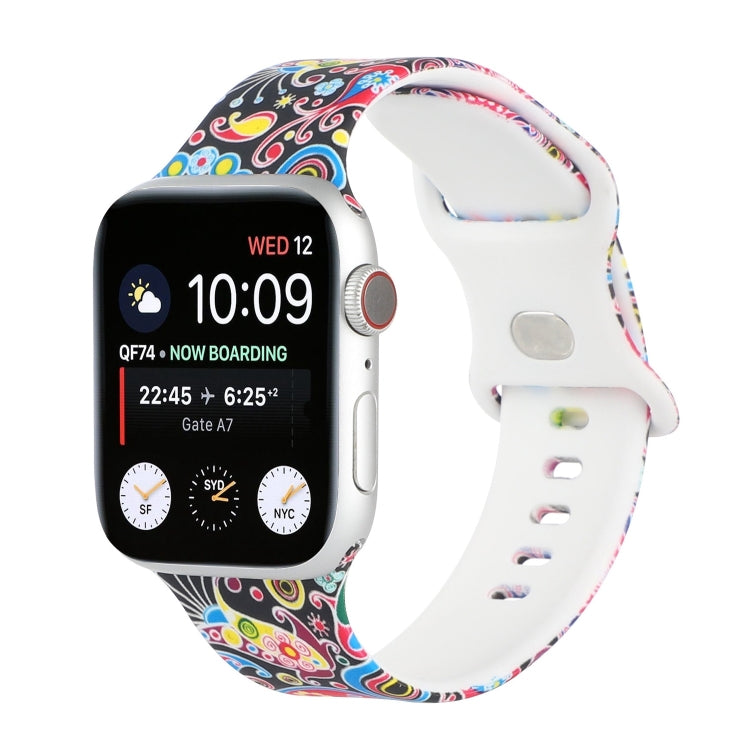 8-buckle Printed Strap Watch Band For Apple Watch Ultra 49mm&Watch Ultra 2 49mm / Series 9&8&7 45mm / SE 3&SE 2&6&SE&5&4 44mm / 3&2&1 42mm(Folk-custom) by bashfashion