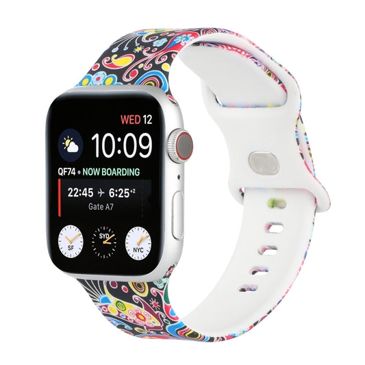 8-buckle Printed Strap Watch Band For Apple Watch Ultra 49mm&Watch Ultra 2 49mm / Series 9&8&7 45mm / SE 3&SE 2&6&SE&5&4 44mm / 3&2&1 42mm(Folk-custom) by bashfashion