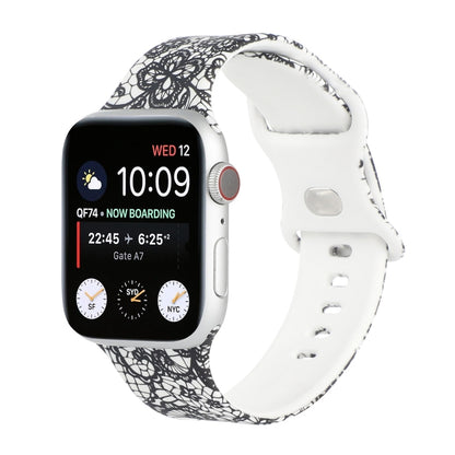 8-buckle Printed Strap Watch Band For Apple Watch Ultra 49mm&Watch Ultra 2 49mm / Series 9&8&7 45mm / SE 3&SE 2&6&SE&5&4 44mm / 3&2&1 42mm(Lace) by bashfashion