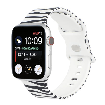 8-buckle Printed Strap Watch Band For Apple Watch Ultra 49mm&Watch Ultra 2 49mm / Series 9&8&7 45mm / SE 3&SE 2&6&SE&5&4 44mm / 3&2&1 42mm(Zebra Pattern) by bashfashion