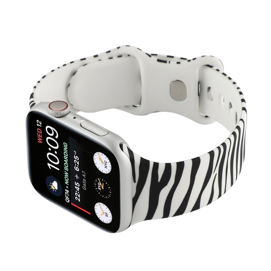 8-buckle Printed Strap Watch Band For Apple Watch Ultra 49mm&Watch Ultra 2 49mm / Series 9&8&7 45mm / SE 3&SE 2&6&SE&5&4 44mm / 3&2&1 42mm(Zebra Pattern) by bashfashion