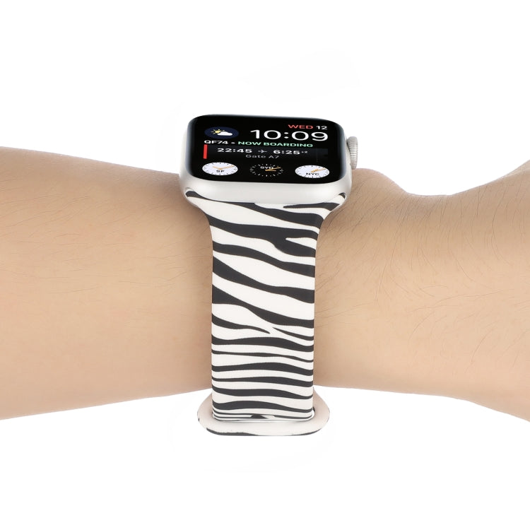 8-buckle Printed Strap Watch Band For Apple Watch Ultra 49mm&Watch Ultra 2 49mm / Series 9&8&7 45mm / SE 3&SE 2&6&SE&5&4 44mm / 3&2&1 42mm(Zebra Pattern) by bashfashion