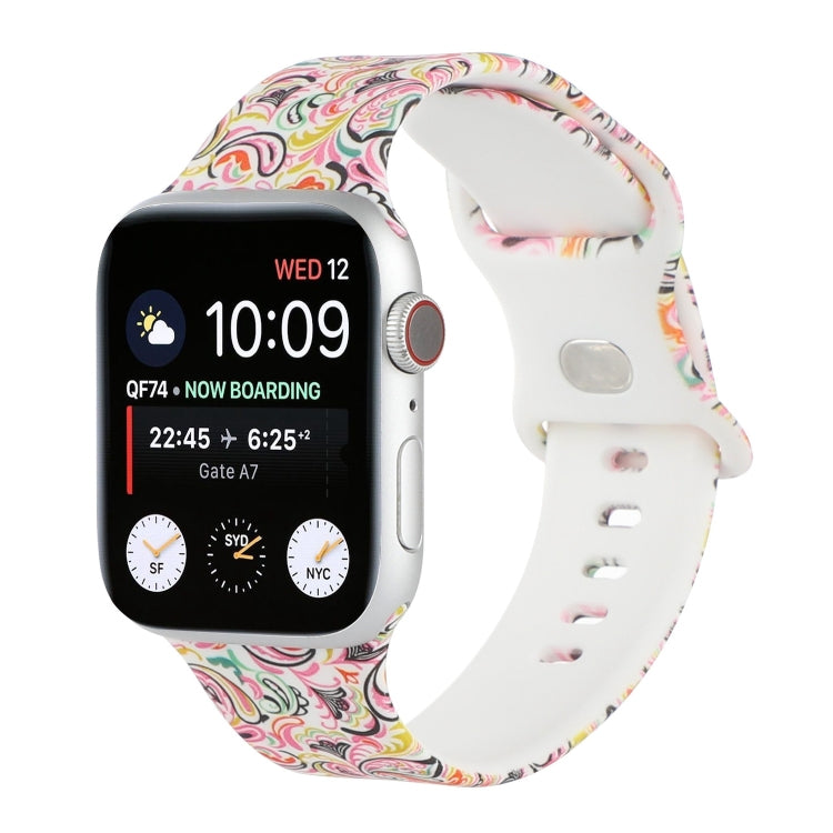 8-buckle Printed Strap Watch Band For Apple Watch Ultra 49mm&Watch Ultra 2 49mm / Series 9&8&7 45mm / SE 3&SE 2&6&SE&5&4 44mm / 3&2&1 42mm(Pink) by bashfashion