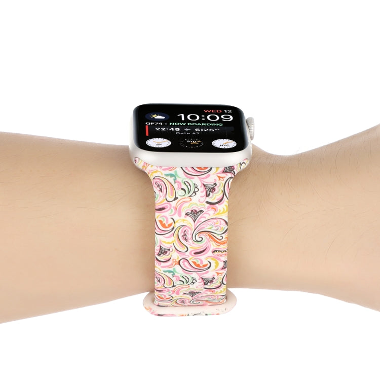 8-buckle Printed Strap Watch Band For Apple Watch Ultra 49mm&Watch Ultra 2 49mm / Series 9&8&7 45mm / SE 3&SE 2&6&SE&5&4 44mm / 3&2&1 42mm(Pink) by bashfashion