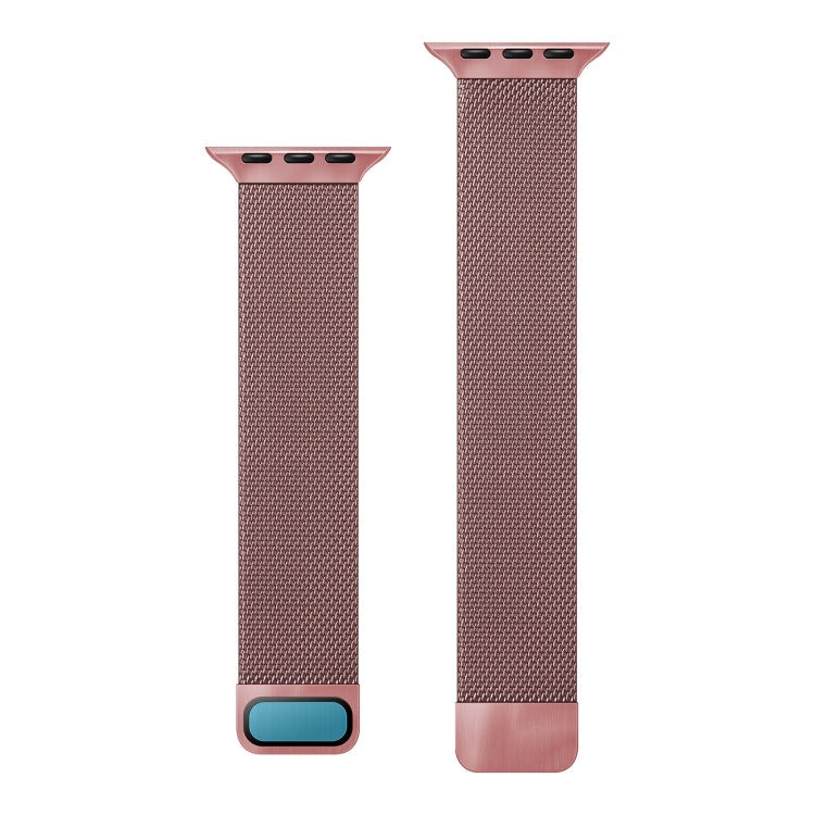 Double Section Milanese Magnetic Elasticity Strap Watch Band For Apple Watch Ultra 49mm&Watch Ultra 2 49mm / Series 9&8&7 45mm / SE 3&SE 2&6&SE&5&4 44mm / 3&2&1 42mm(Rose Pink) by bashfashion