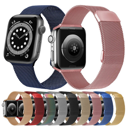 Double Section Milanese Magnetic Elasticity Strap Watch Band For Apple Watch Ultra 49mm&Watch Ultra 2 49mm / Series 9&8&7 45mm / SE 3&SE 2&6&SE&5&4 44mm / 3&2&1 42mm(Rose Gold) by bashfashion