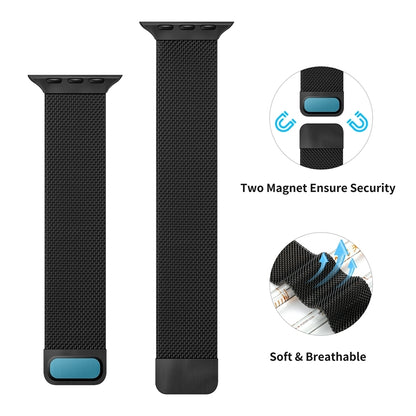 Adjustable Dual Section Milan Watch Band For Apple Watch Ultra 49mm&Watch Ultra 2 49mm / Series 9&8&7 45mm / SE 3&SE 2&6&SE&5&4 44mm / 3&2&1 42mm(Rose Gold) by bashfashion