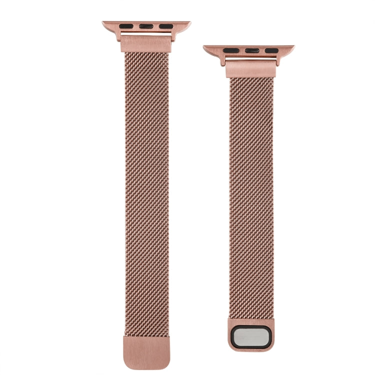 Small Waist Dual Section Milan Watch Band For Apple Watch Ultra 49mm&Watch Ultra 2 49mm / Series 9&8&7 45mm / SE 3&SE 2&6&SE&5&4 44mm / 3&2&1 42mm(Rose Gold) by bashfashion