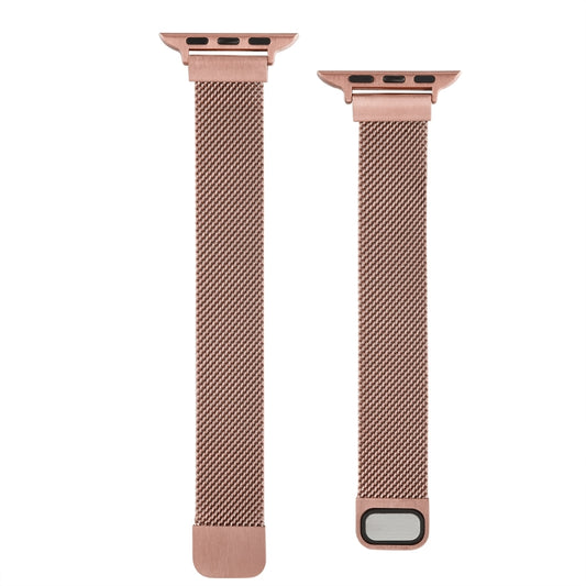Small Waist Dual Section Milan Watch Band For Apple Watch Ultra 49mm&Watch Ultra 2 49mm / Series 9&8&7 45mm / SE 3&SE 2&6&SE&5&4 44mm / 3&2&1 42mm(Rose Gold) by bashfashion