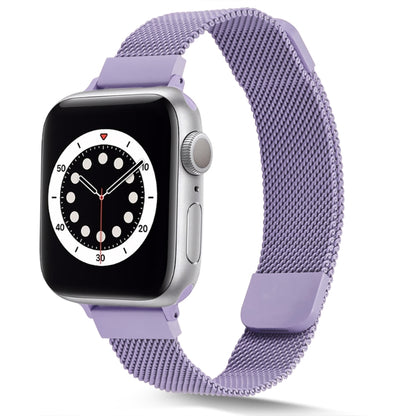 Small Waist Dual Section Milan Watch Band For Apple Watch Ultra 49mm&Watch Ultra 2 49mm / Series 9&8&7 45mm / SE 3&SE 2&6&SE&5&4 44mm / 3&2&1 42mm(Light Purple) by bashfashion