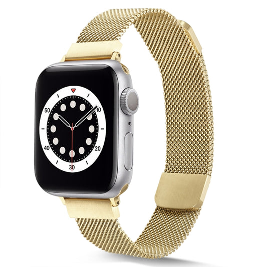 Small Waist Dual Section Milan Watch Band For Apple Watch Series 9&8&7 41mm / SE 3&SE 2&6&SE&5&4 40mm / 3&2&1 38mm(Gold) by bashfashion