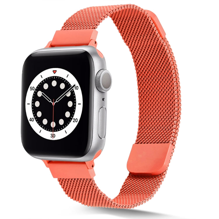 Small Waist Dual Section Milan Watch Band For Apple Watch Series 9&8&7 41mm / SE 3&SE 2&6&SE&5&4 40mm / 3&2&1 38mm(Orange) by bashfashion