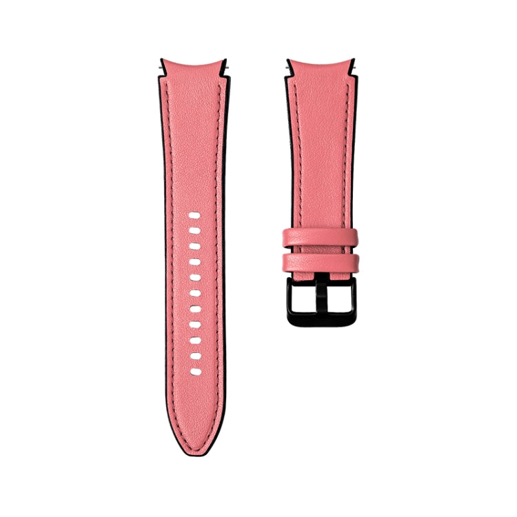 For Samsung Galaxy Watch4 Silicone + Leather Black Buckle Watch Band(Pink) by bashfashion