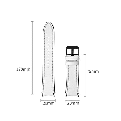 For Samsung Galaxy Watch4 Silicone + Leather Black Buckle Watch Band(White) by bashfashion