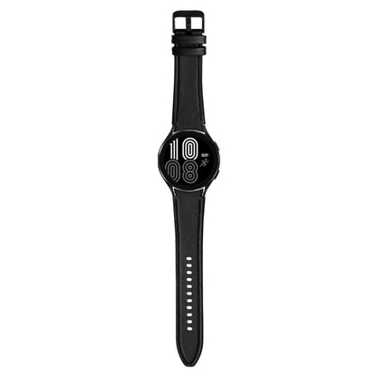 For Samsung Galaxy Watch4 Silicone + Leather Black Buckle Watch Band(Black) by bashfashion