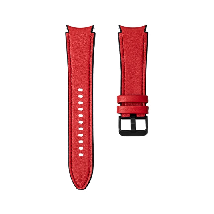 For Samsung Galaxy Watch4 Silicone + Leather Black Buckle Watch Band(Red) by bashfashion