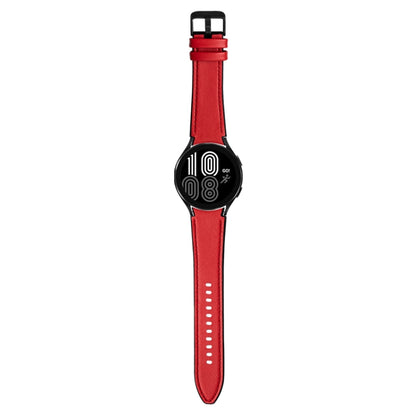 For Samsung Galaxy Watch4 Silicone + Leather Black Buckle Watch Band(Red) by bashfashion
