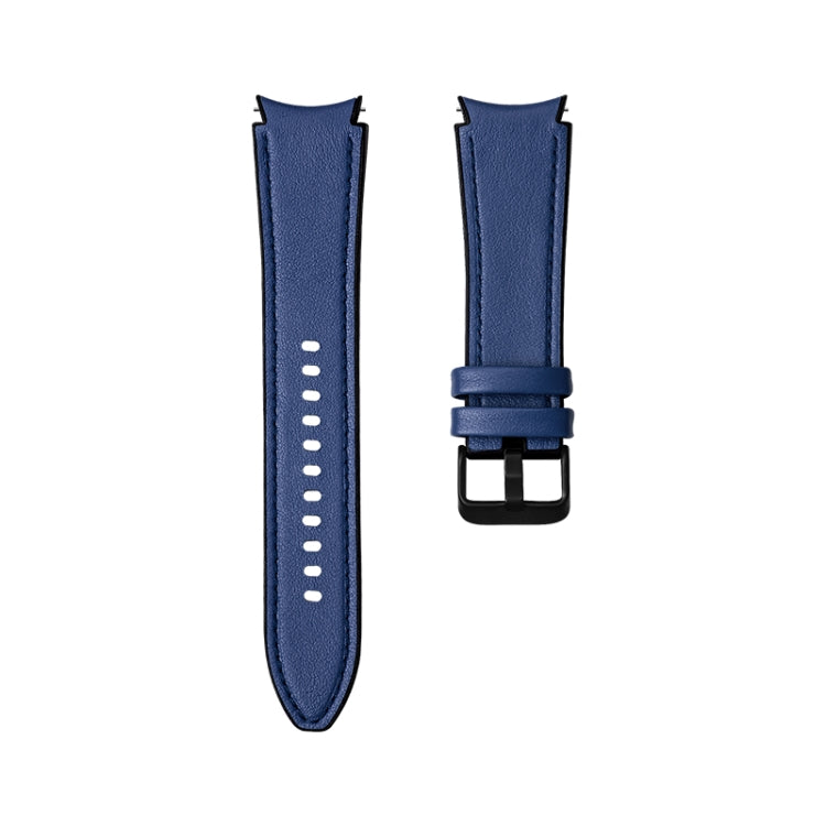 For Samsung Galaxy Watch4 Silicone + Leather Black Buckle Watch Band(Blue) by bashfashion