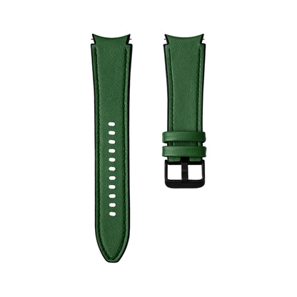 For Samsung Galaxy Watch4 Silicone + Leather Black Buckle Watch Band(Green) by bashfashion