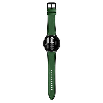 For Samsung Galaxy Watch4 Silicone + Leather Black Buckle Watch Band(Green) by bashfashion