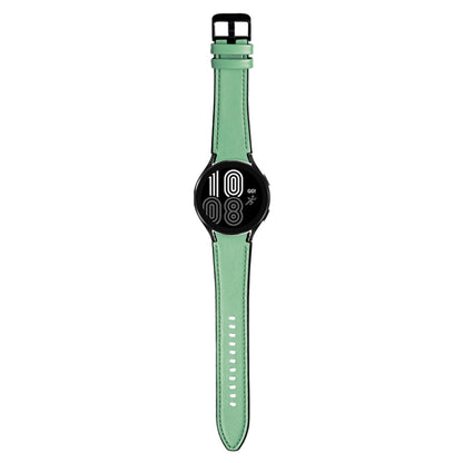 For Samsung Galaxy Watch4 Silicone + Leather Black Buckle Watch Band(Cyan Green) by bashfashion