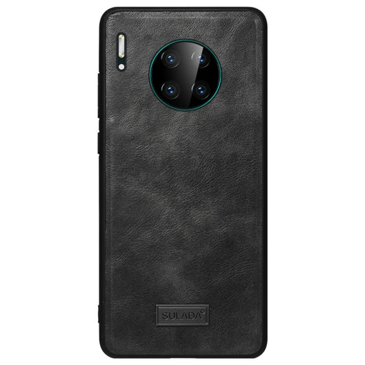 For Huawei Mate 30 Pro SULADA Shockproof TPU + Handmade Leather Protective Case(Black) by SULADA