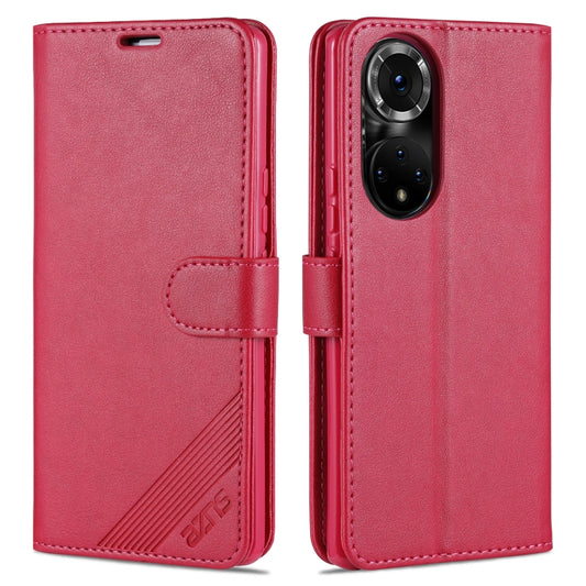 AZNS Sheepskin Texture Horizontal Flip Leather Case with Holder & Card Slots & Wallet For Honor 50 Pro(Red) by AZNS