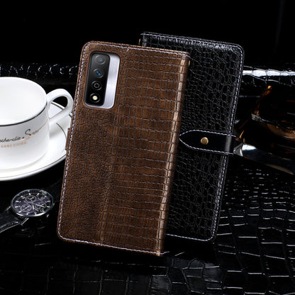 For Honor Play 5T Pro idewei Crocodile Texture Horizontal Flip Leather Case with Holder & Card Slots & Wallet(Dark Blue) by idewei