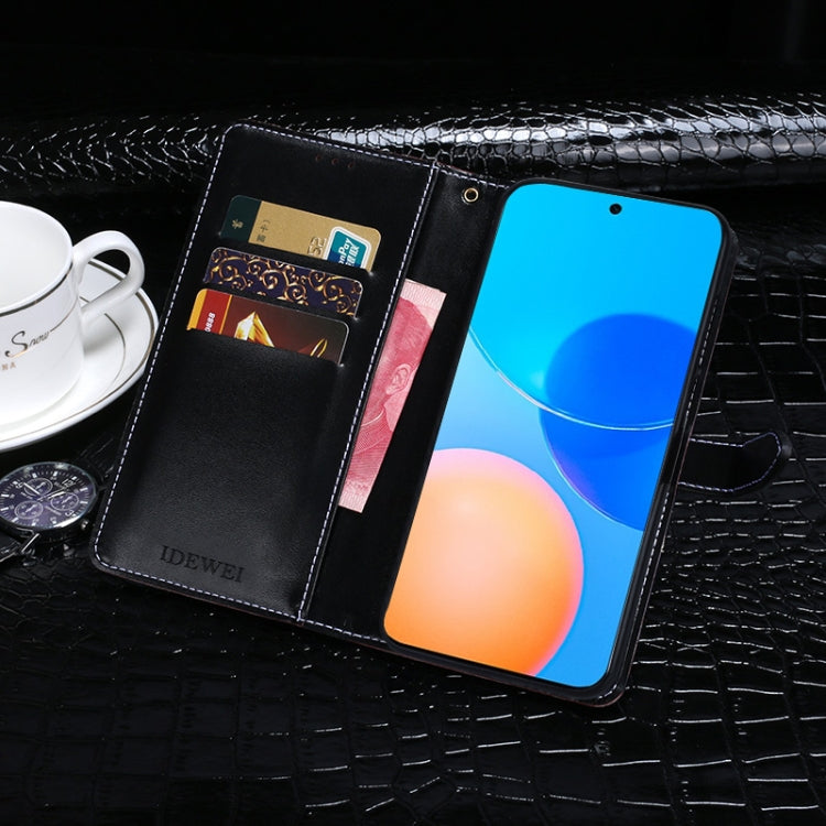 For Honor Play 5T Pro idewei Crocodile Texture Horizontal Flip Leather Case with Holder & Card Slots & Wallet(Dark Blue) by idewei