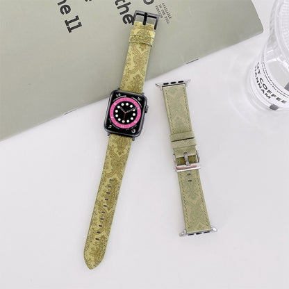 Ethnic Style Leather Watch Band For Apple Watch Ultra 49mm&Watch Ultra 2 49mm / Series 9&8&7 45mm / SE 3&SE 2&6&SE&5&4 44mm / 3&2&1 42mm by bashfashion