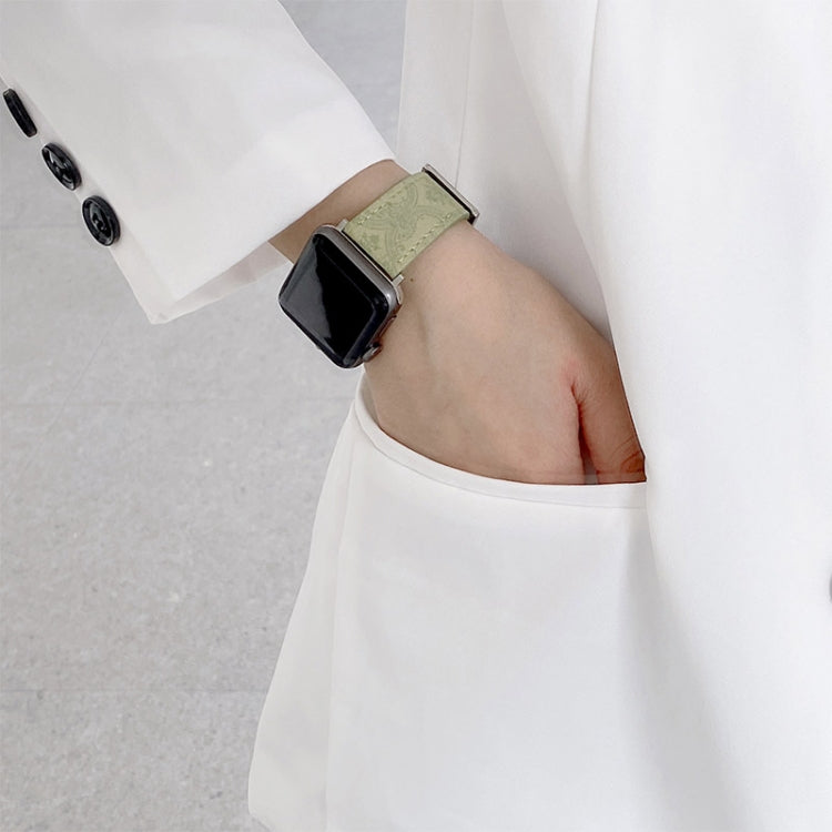Ethnic Style Leather Watch Band For Apple Watch Ultra 49mm&Watch Ultra 2 49mm / Series 9&8&7 45mm / SE 3&SE 2&6&SE&5&4 44mm / 3&2&1 42mm by bashfashion