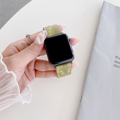 Ethnic Style Leather Watch Band For Apple Watch Series 9&8&7 41mm / SE 3&SE 2&6&SE&5&4 40mm / 3&2&1 38mm by bashfashion