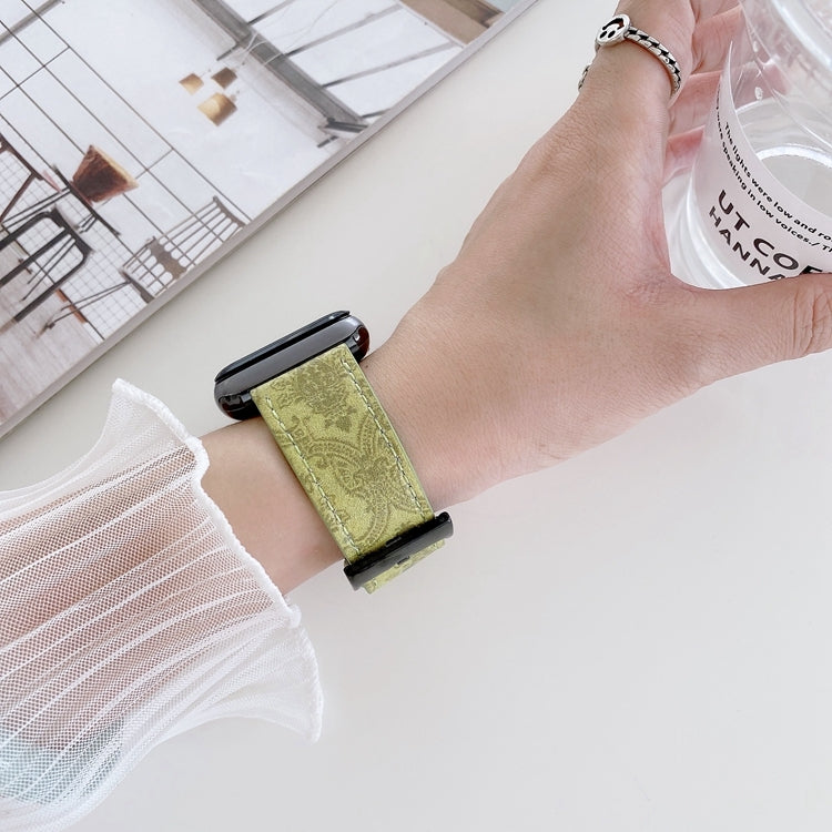 Ethnic Style Leather Watch Band For Apple Watch Series 9&8&7 41mm / SE 3&SE 2&6&SE&5&4 40mm / 3&2&1 38mm by bashfashion