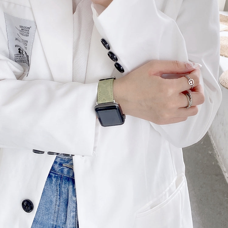 Ethnic Style Leather Watch Band For Apple Watch Series 9&8&7 41mm / SE 3&SE 2&6&SE&5&4 40mm / 3&2&1 38mm by bashfashion