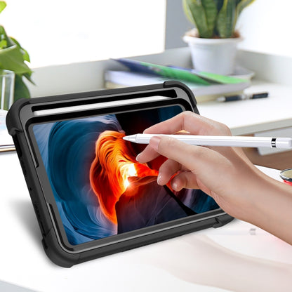 For iPad mini 2024 / mini 6 Silicone + PC Shockproof Protective Tablet Case with Holder(Black) by bashfashion