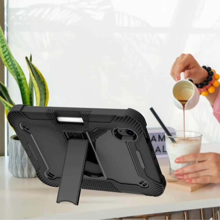 For iPad mini 2024 / mini 6 Silicone + PC Shockproof Protective Tablet Case with Holder(Black) by bashfashion