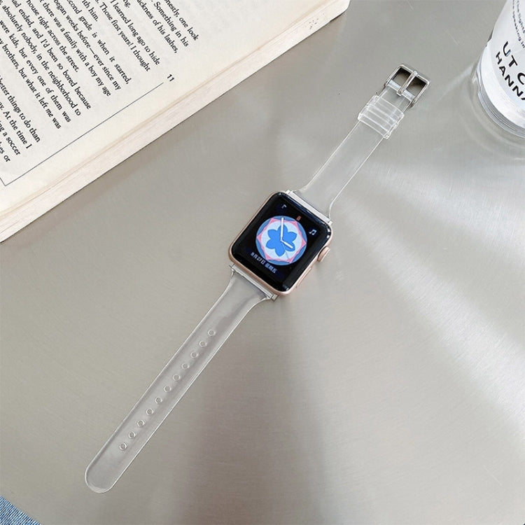 Small Waist Dual Section Milan Watch Band For Apple Watch Series 9&8&7 41mm / SE 3&SE 2&6&SE&5&4 40mm / 3&2&1 38mm(Transparent) by bashfashion